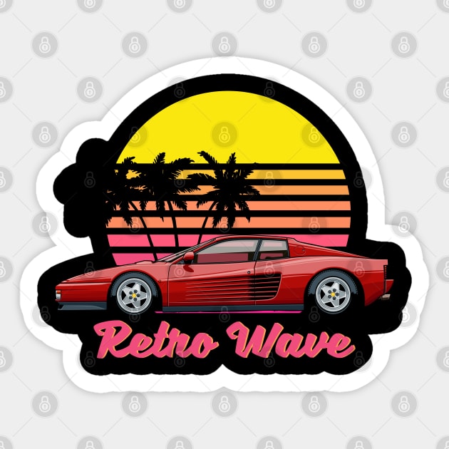 Retro wave Testa rossa Sticker by Markaryan